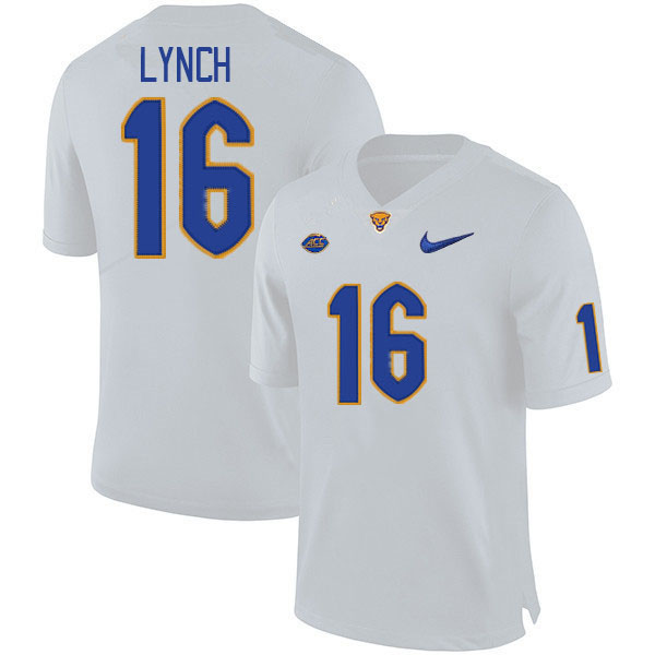 Men #16 David Lynch Pitt Panthers College Football Jerseys Stitched Sale-White